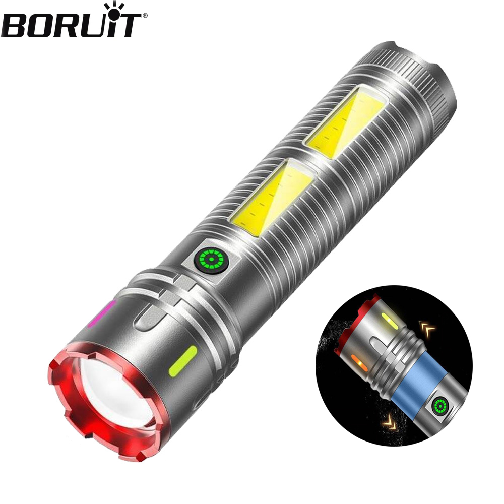 Outdoor Power Meter Bike - BORUiT Zumlanabilir LED El Feneri Tip-C