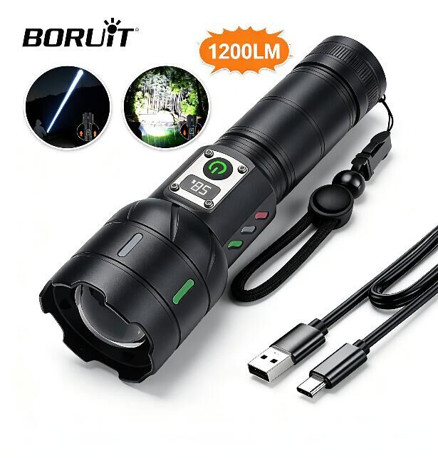 Outdoor Power Meter Bike - BORUiT A15 El Feneri Dijital Güç