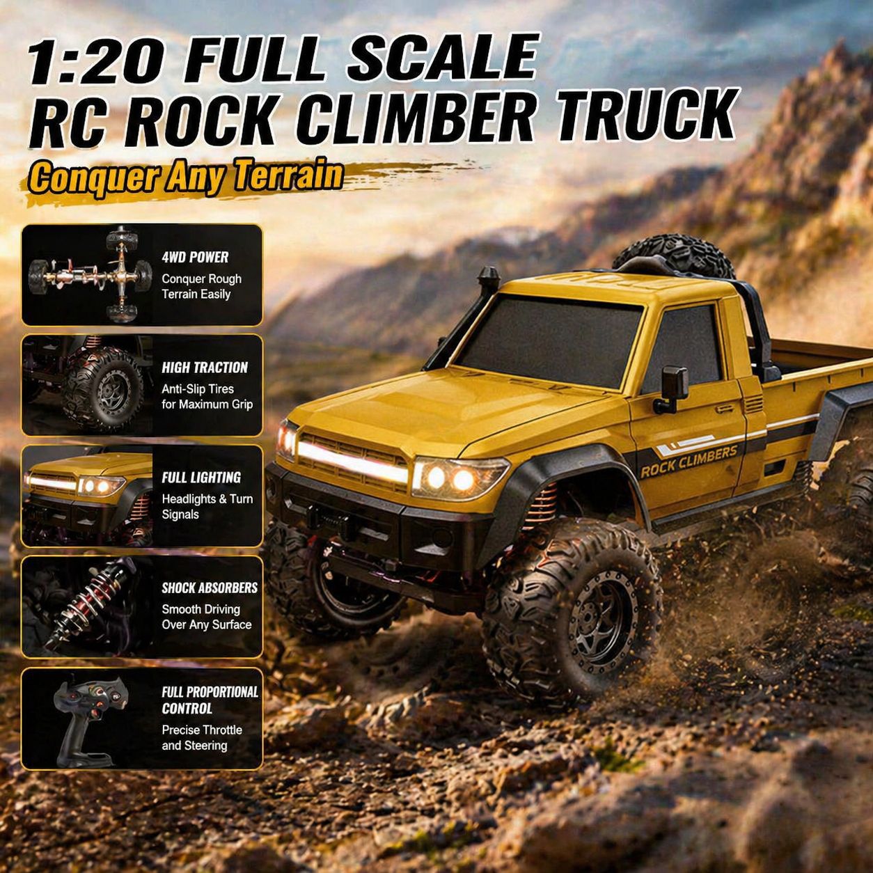 Tam Orantılı 1/20 4X4 RC Palet - Outdoor Power Meter Bike incelemesi ve fiyatı
