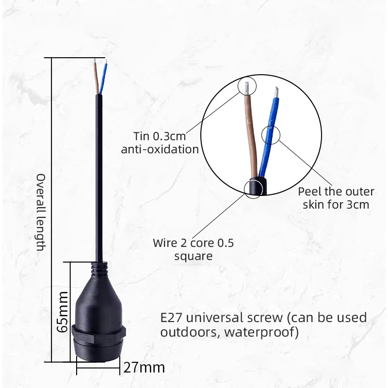 Evrensel E27 Lamba Başlığı Güç - Outdoor Power Lead incelemesi ve fiyatı