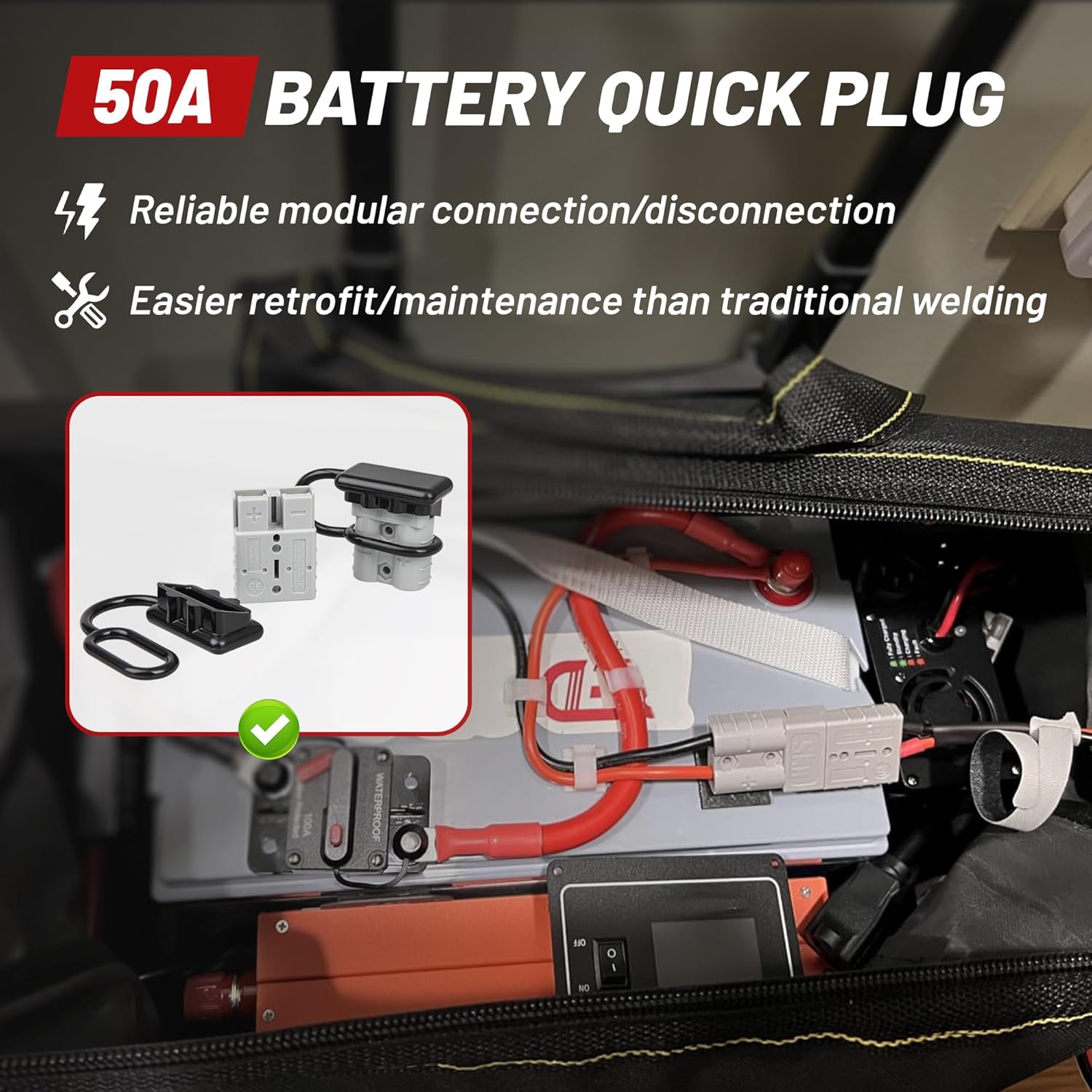 2 adet 50A pil hızlı bağlantı  - Outdoor Power Lead incelemesi ve fiyatı